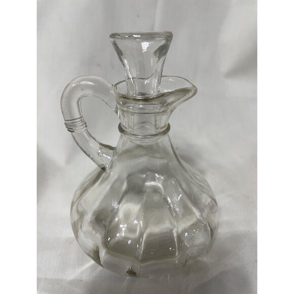 Vintage Cruet Oil Dressing Pressed Glass c Stopper - Picture 6 of 6